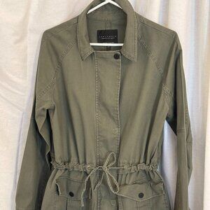 Sanctuary Lightweight Women's Green Zip Utility Jacket Size Large